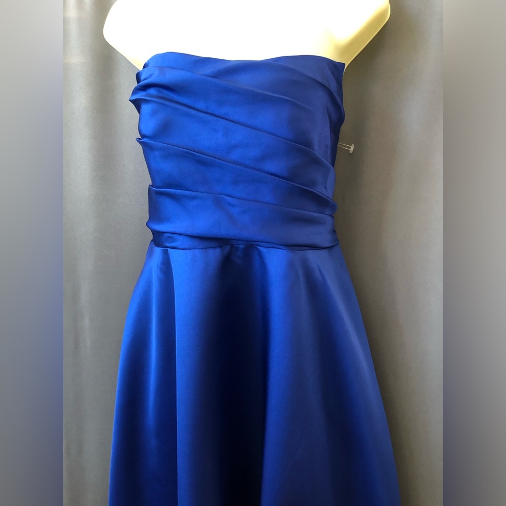Alfred Sung Women's Strapless Satin Gown,sz 14R,New, Cobalt blue - Picture 6 of 7